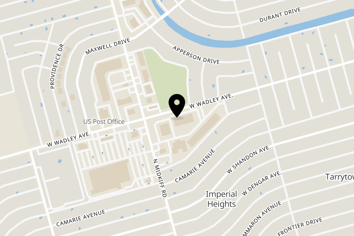 Map showing the location of Murray's Restaurant & Deli on 3211 West Wadley Avenue in Midland